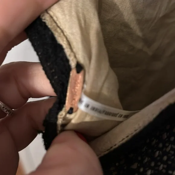 Free People SM Angel Mini Dress Sheer Black Gauze Cotton Boho Crochet Lace - Picture 7 of 8